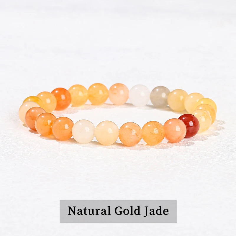 Natural Stone Bead Bracelet – Crystal & Agate Jewelry