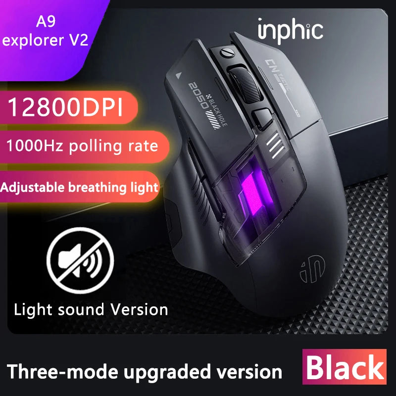 Wireless Gaming Mouse – 12800 DPI Ergonomic Bluetooth Mouse