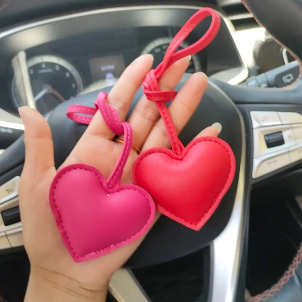 Heart Keychain PU Leather Car Keyring