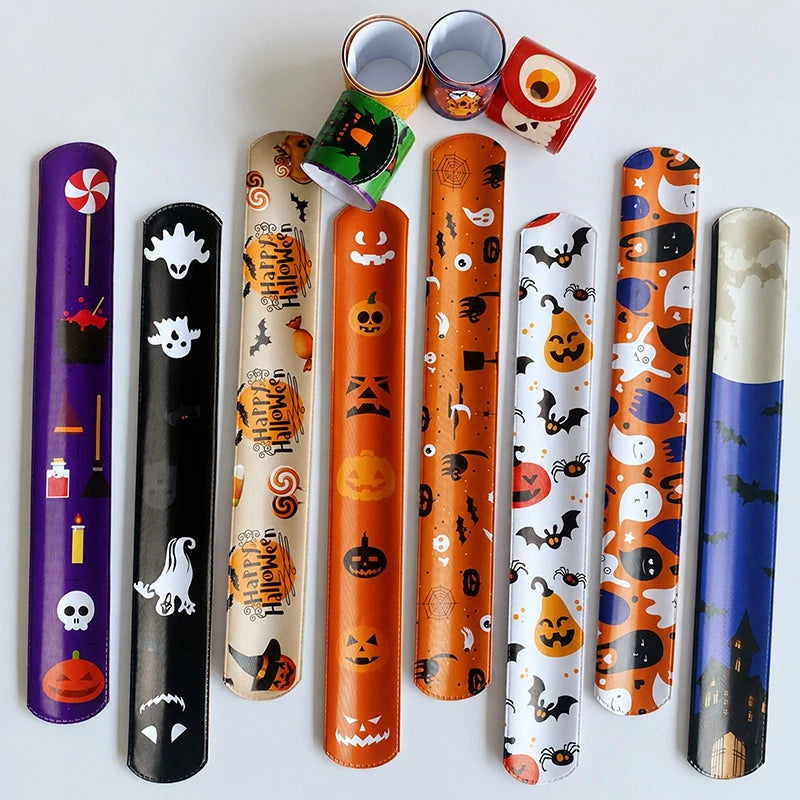Halloween Snap Wristband Pumpkin Snap Bracelet for Parties