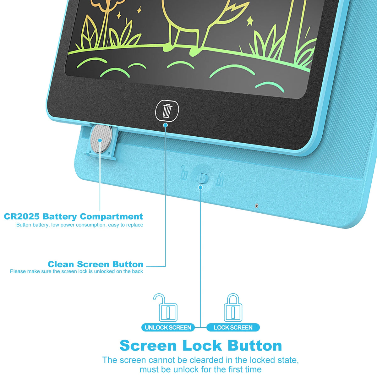16 Inch LCD Writing Tablet Reusable Drawing Board for Kids
