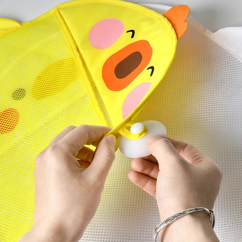 Bath Toy Storage Bag – Duck Mesh Organizer with Suction Design
