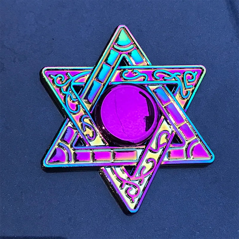Metal Fidget Spinner – Rainbow Color Finger Hand Spinner Toy