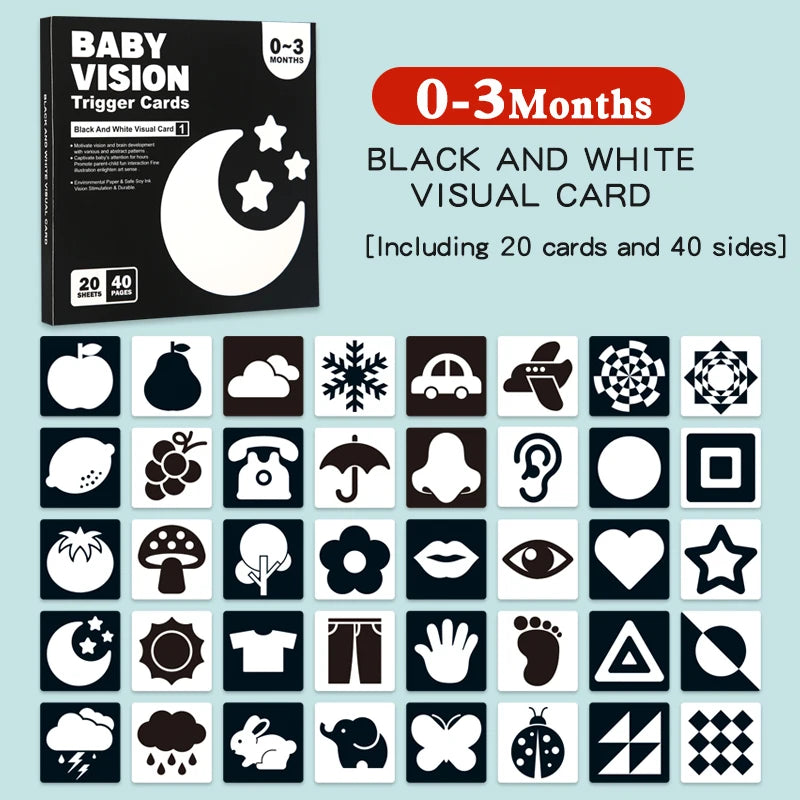 Baby High Contrast Flash Cards Visual Learning Cards