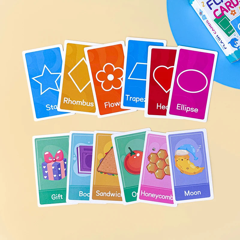 Montessori Flash Cards – 58-Piece Alphabet, Number & Shape Learning Set
