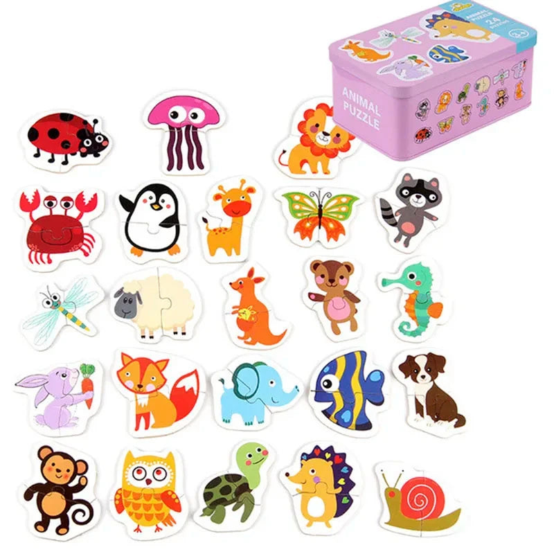 Montessori Toddler Puzzle – Wooden Animal Jigsaw Game