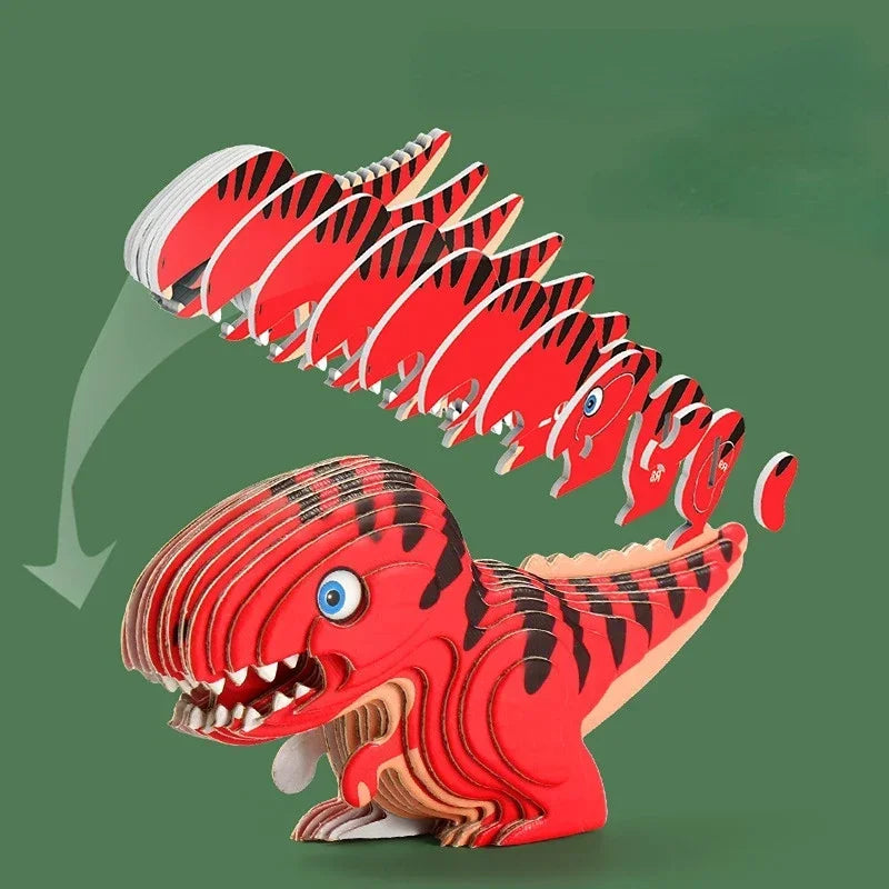 3D Dinosaur Puzzle Paper Animal Model Educational Toy