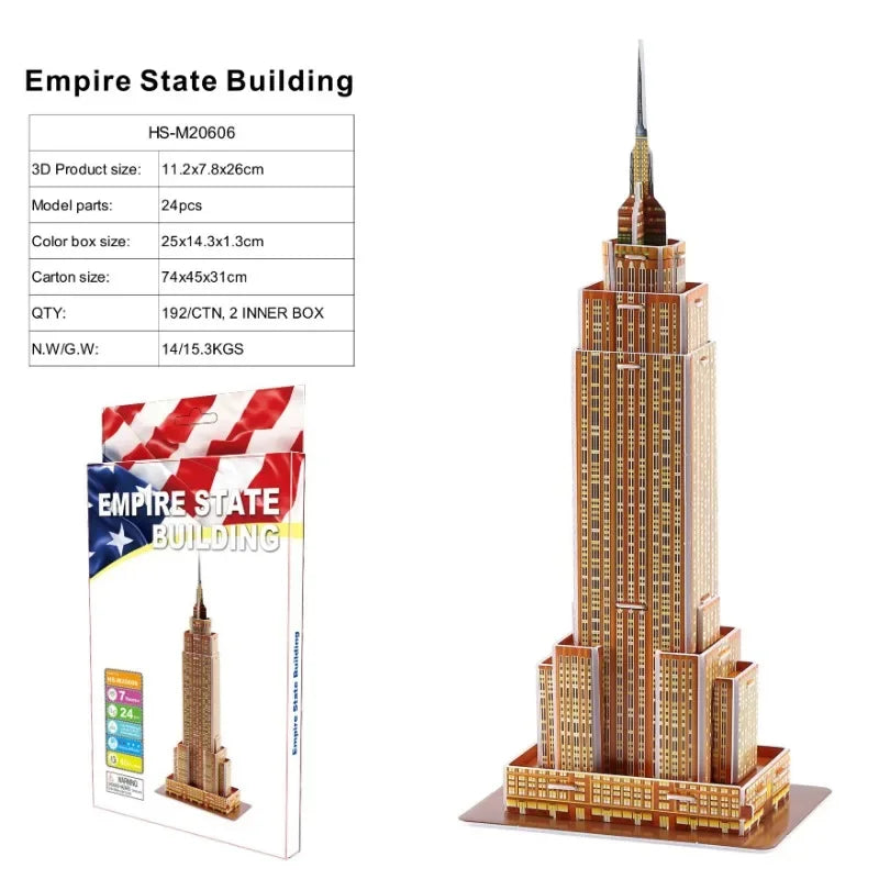 3D Architectural Puzzle Landmark Paper Building Model for Kids