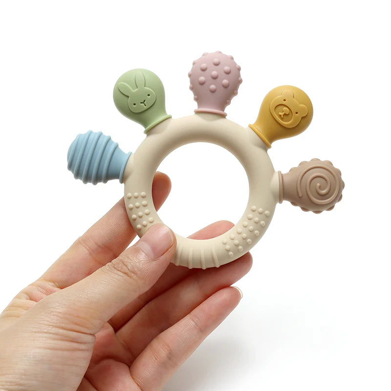 Silicone Baby Teether – Ring Sensory Chew Toy for Infants