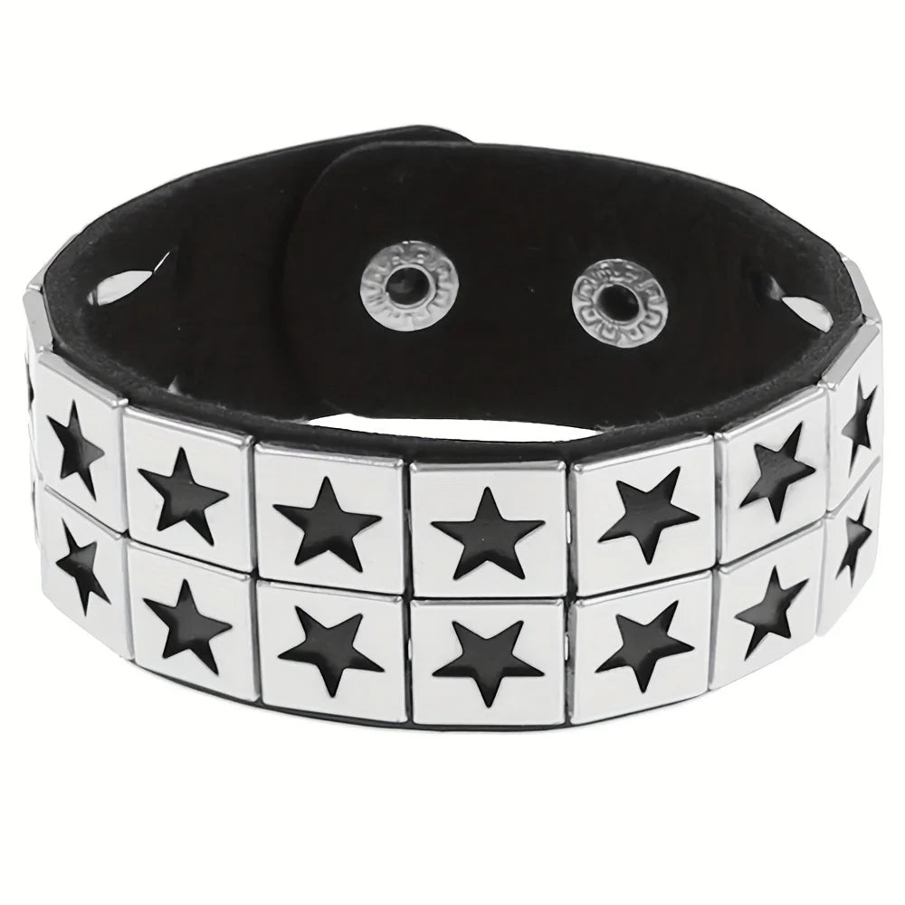 Gothic Punk Bracelet Multi Chain Leather Street Style Jewelry