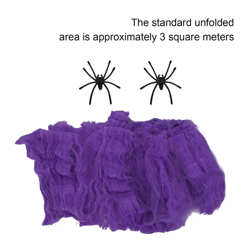 Halloween Spider Web Decoration – Stretchy Cobweb Party Decor