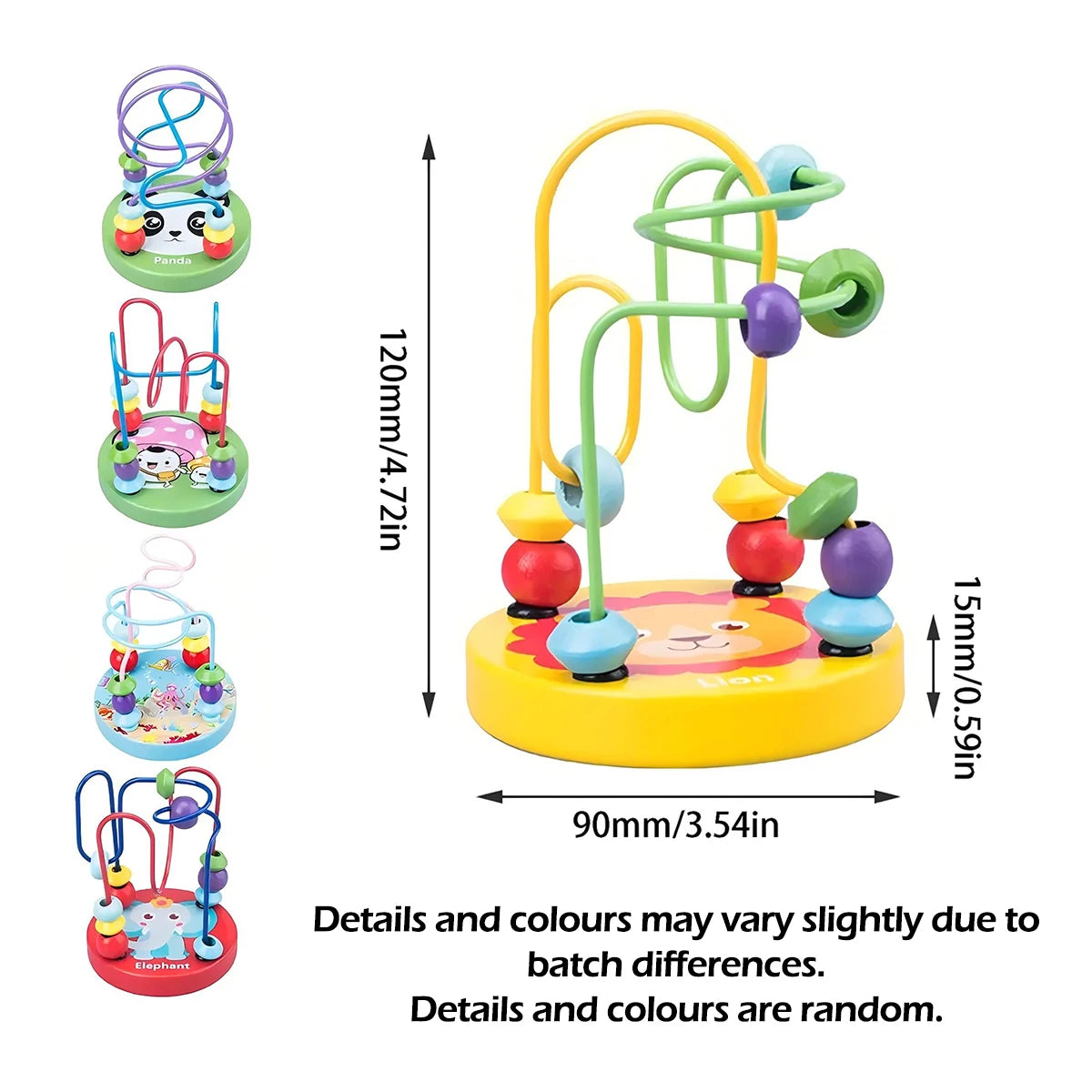 Wooden Bead Maze, Colorful Roller Coaster Toy for Preschool Kids