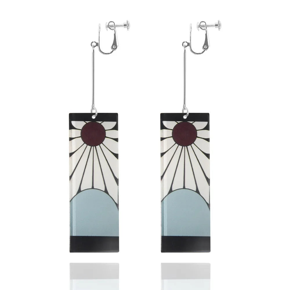 Pink Acrylic Drop Earrings – Japanese-Inspired Cosplay Jewelry for Women