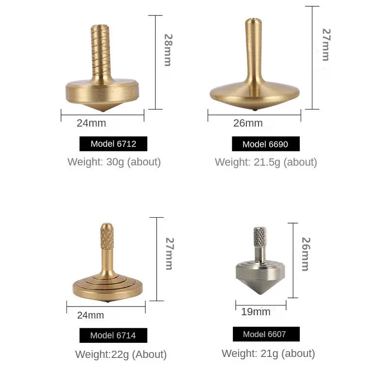 Metal Spinning Top – Brass Gyroscope Fidget Toy for Kids & Adults