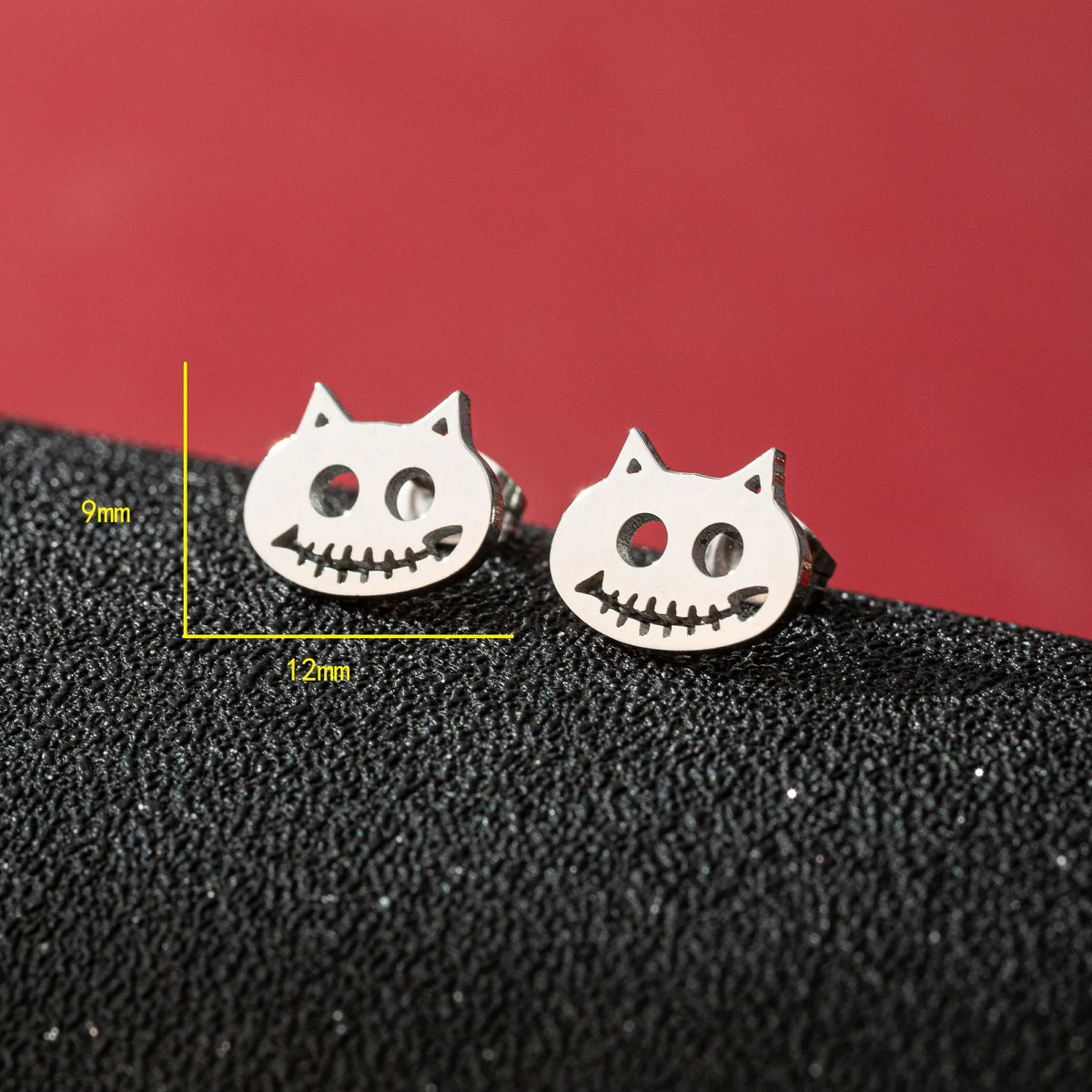 Halloween Bat Spider Earrings – Black Stainless Steel Punk Jewelry
