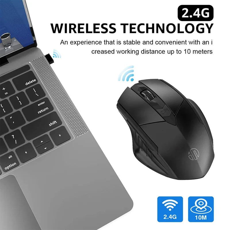 Wireless Computer Mouse – Rechargeable Ergonomic Silent Design