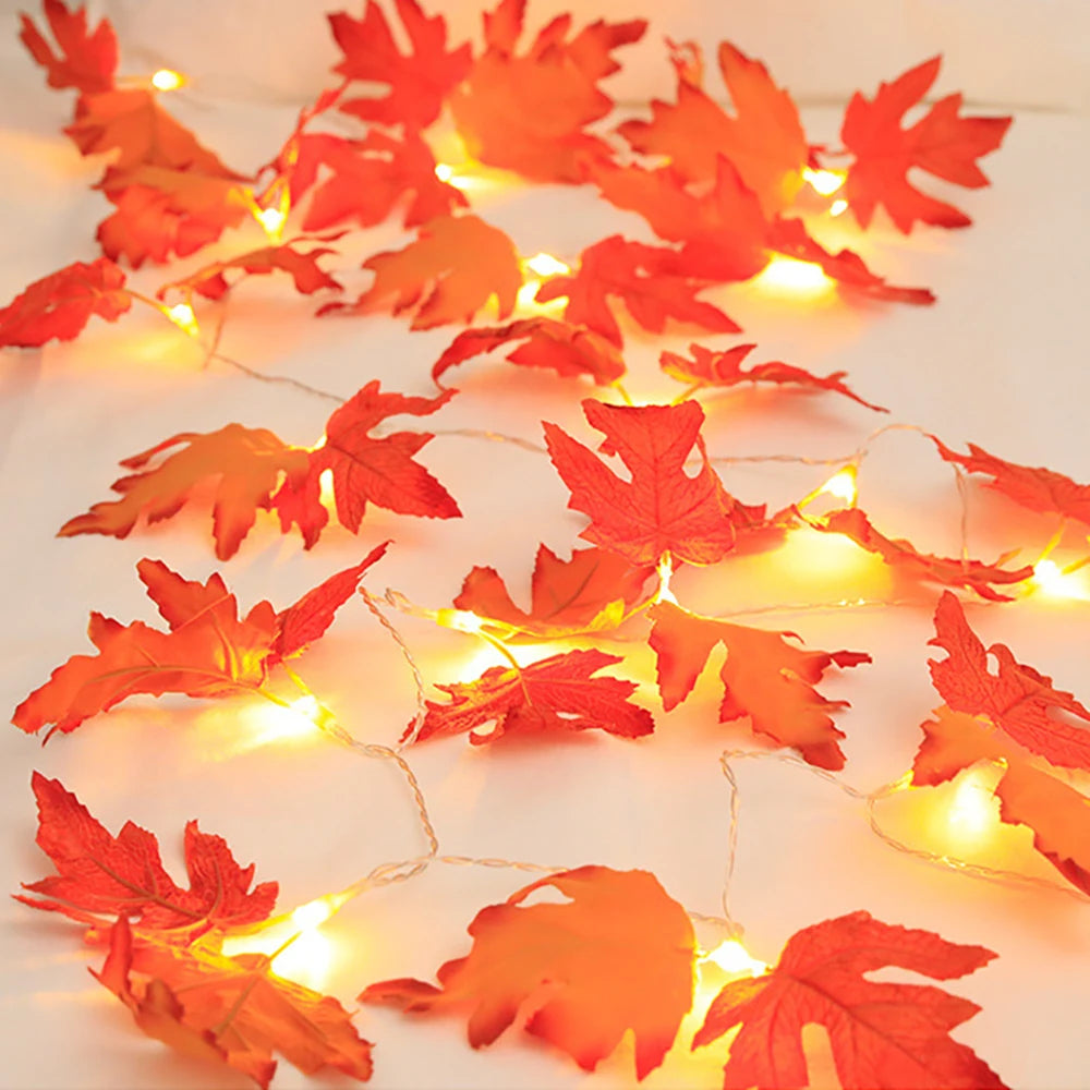 Halloween Leaf String Lights – Maple Leaf Garland