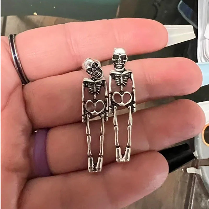 Halloween Skull Earrings Skeleton Dangle Punk Drop Jewelry