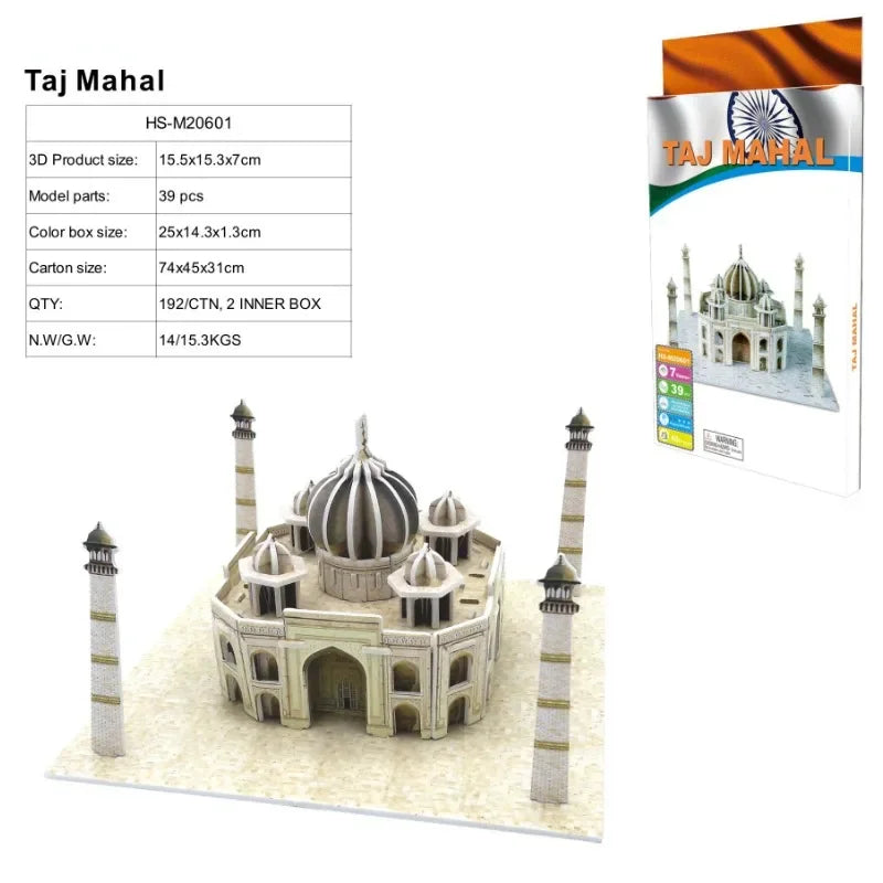 3D Architectural Puzzle Landmark Paper Building Model for Kids