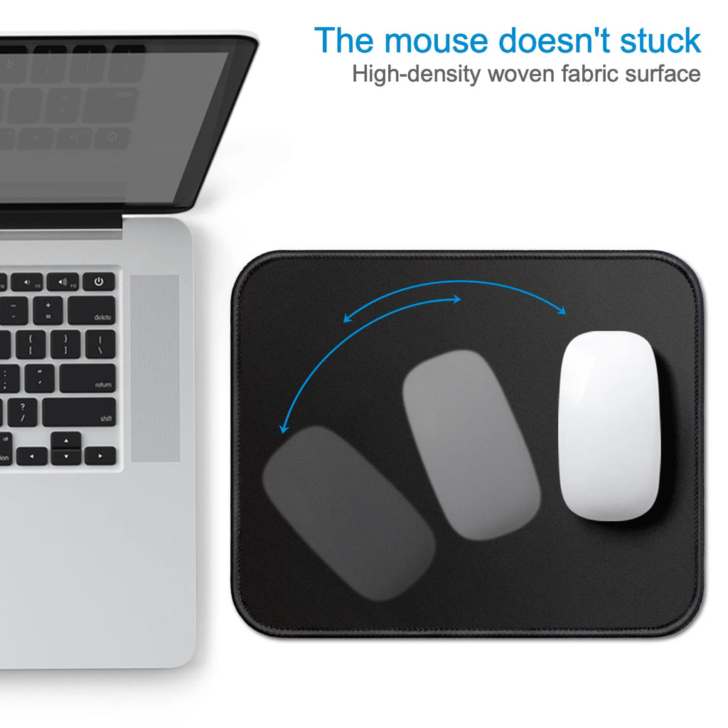EXCO Mouse Pad Small with Stitched Edge Smooth Cloth Computer Mousepad Non-Slip Rubber Base for Gaming Office Laptop Durable
