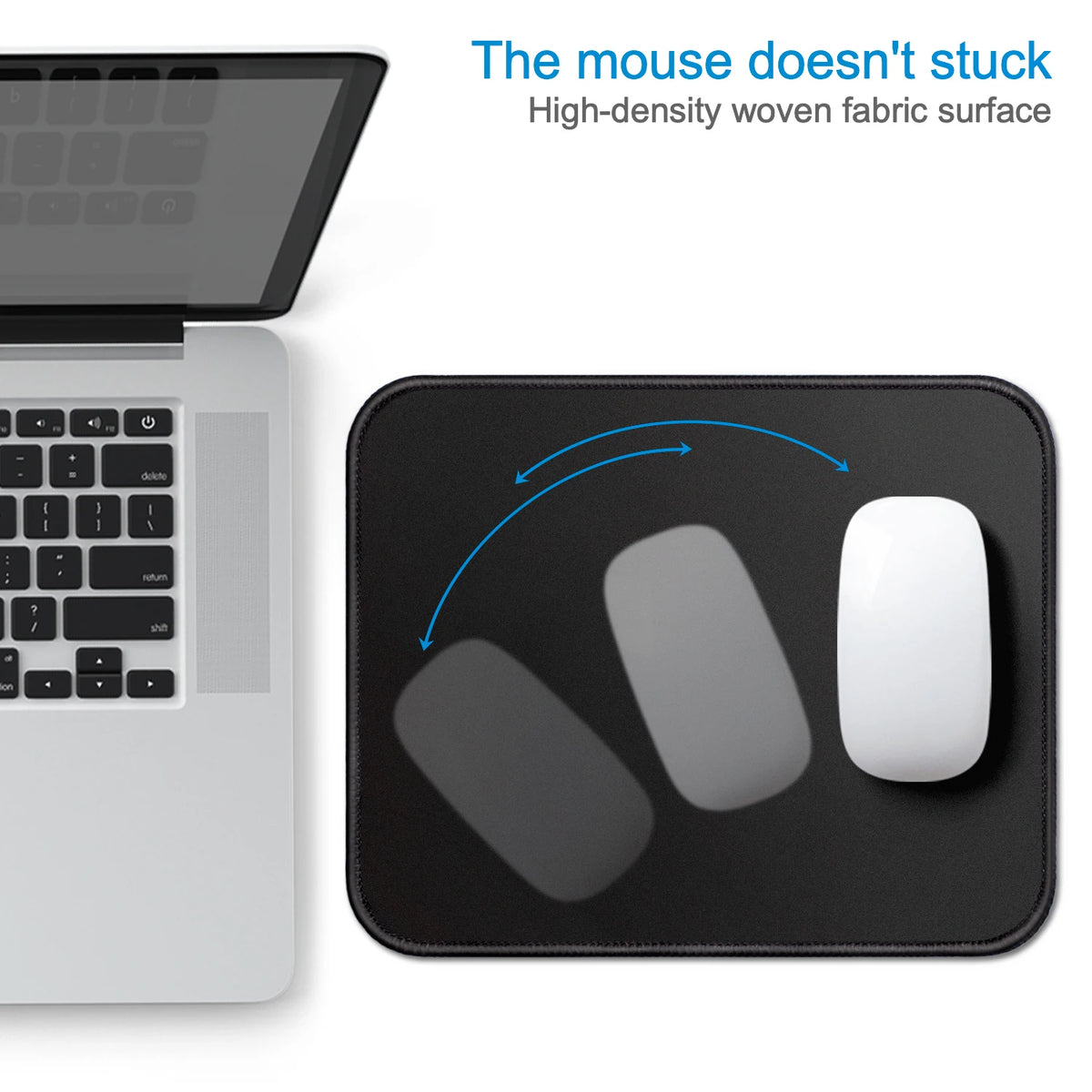 EXCO Mouse Pad Small with Stitched Edge Smooth Cloth Computer Mousepad Non-Slip Rubber Base for Gaming Office Laptop Durable