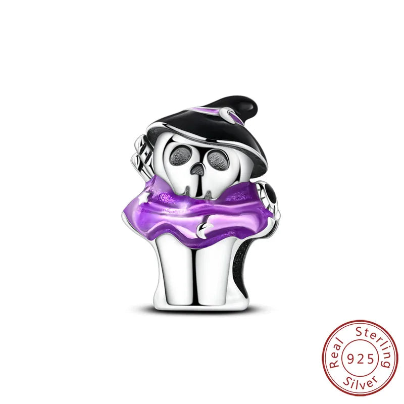 Halloween Charm Pendant Pumpkin Witch Bead Bracelet Jewelry