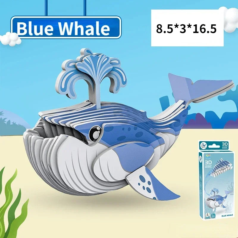 3D Dinosaur Puzzle Paper Animal Model Educational Toy