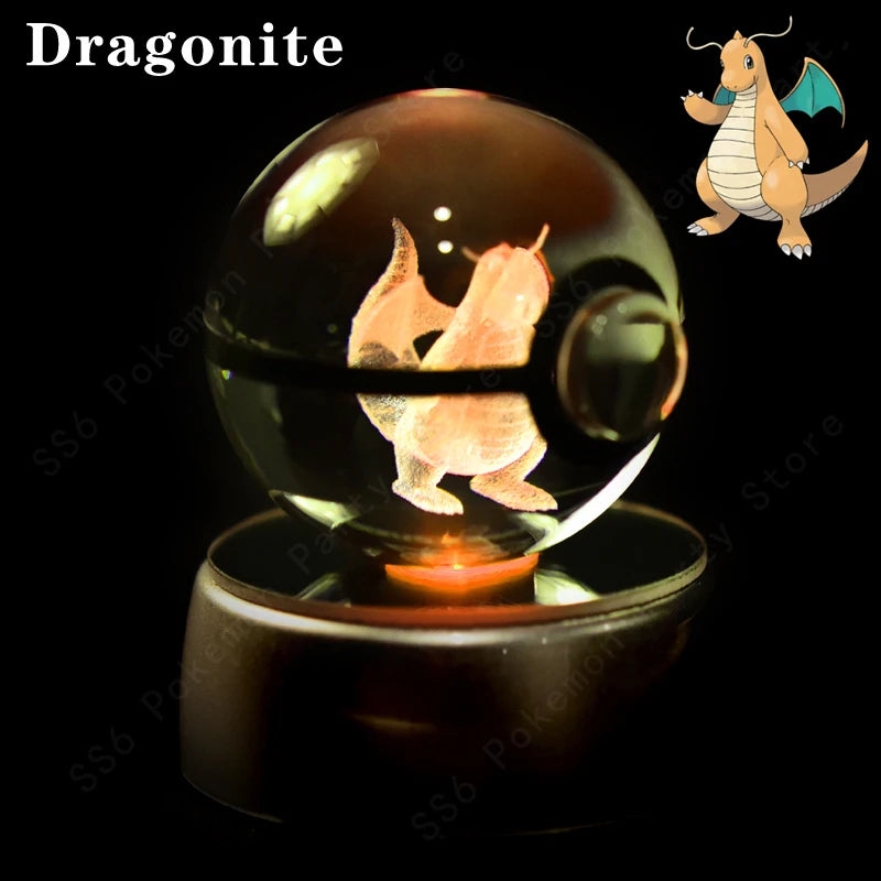 3D Crystal Ball Night Light – Glass LED Decorative Lamp