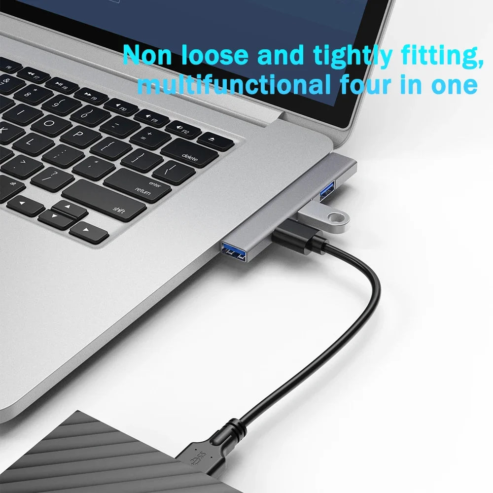 KEBIDUMEI USB 3.0 HUB 4 IN 1 5Gbps High Speed Transmission Dock Station Portable USB Splitter OTG Adapter Computer Accessories