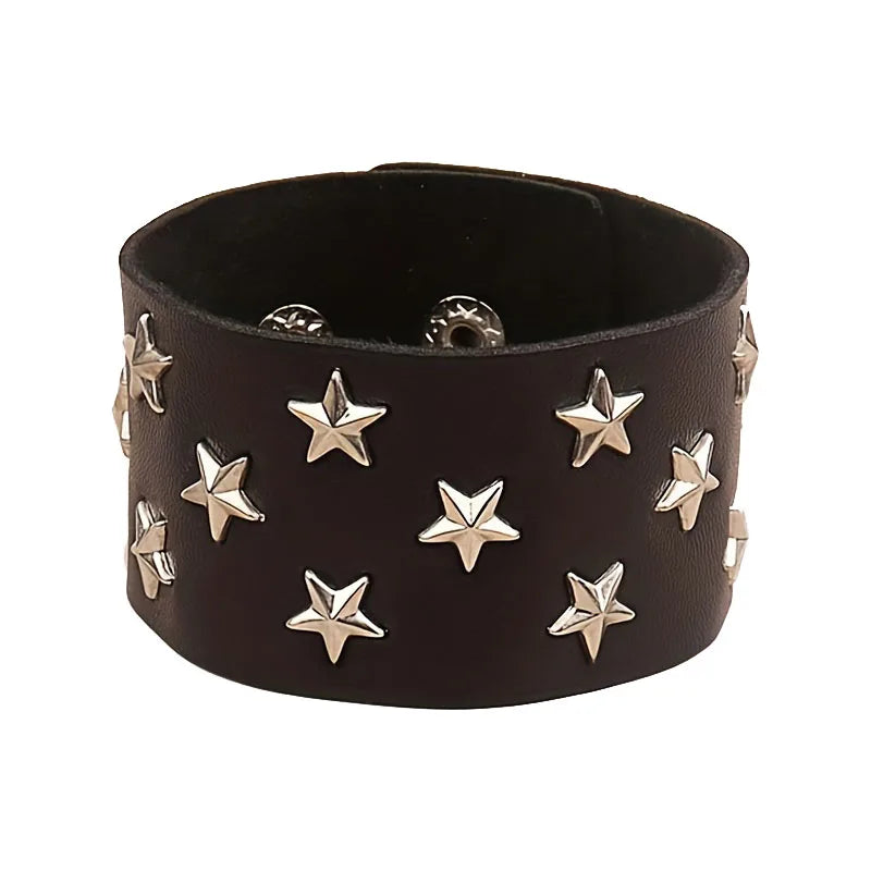 Gothic Punk Bracelet Multi Chain Leather Street Style Jewelry