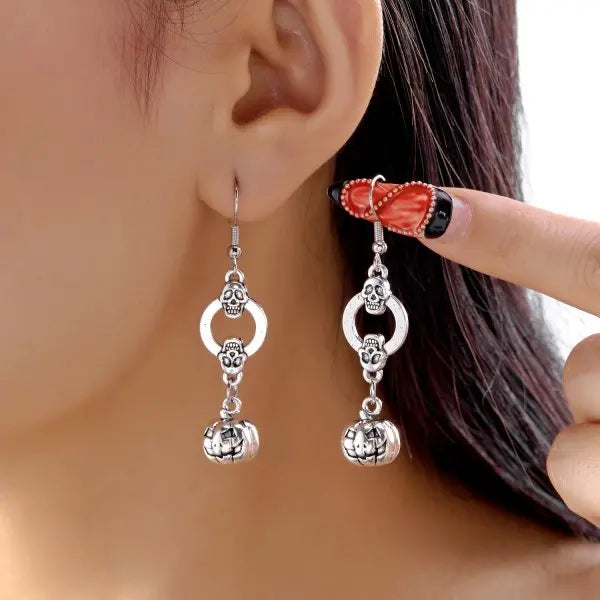 Vampire Bat Earrings Gothic Red Crystal Drop Halloween Jewelry