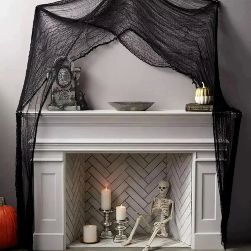 Halloween Spider Web Decoration – Black Gauze Artificial Web