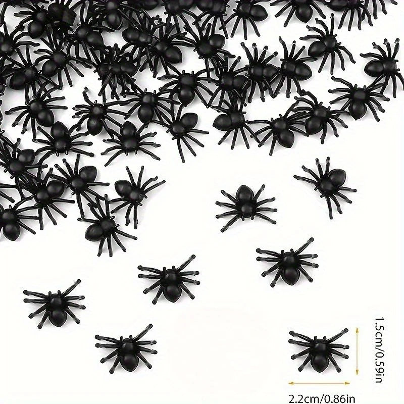 Halloween Spider Decorations – Realistic Mini Plastic Spiders for Parties