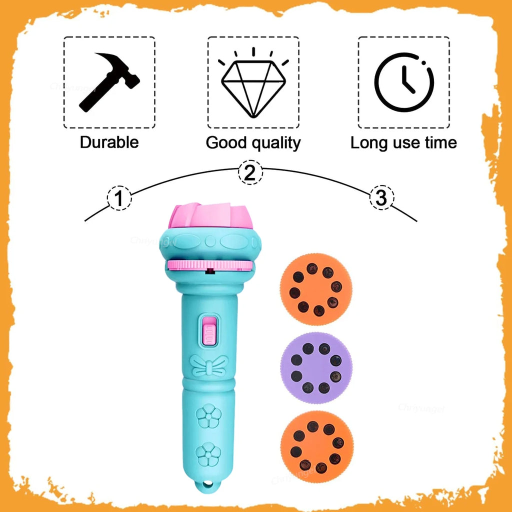 Kids Projector Flashlight – 10 Cards Picture Learning Toy