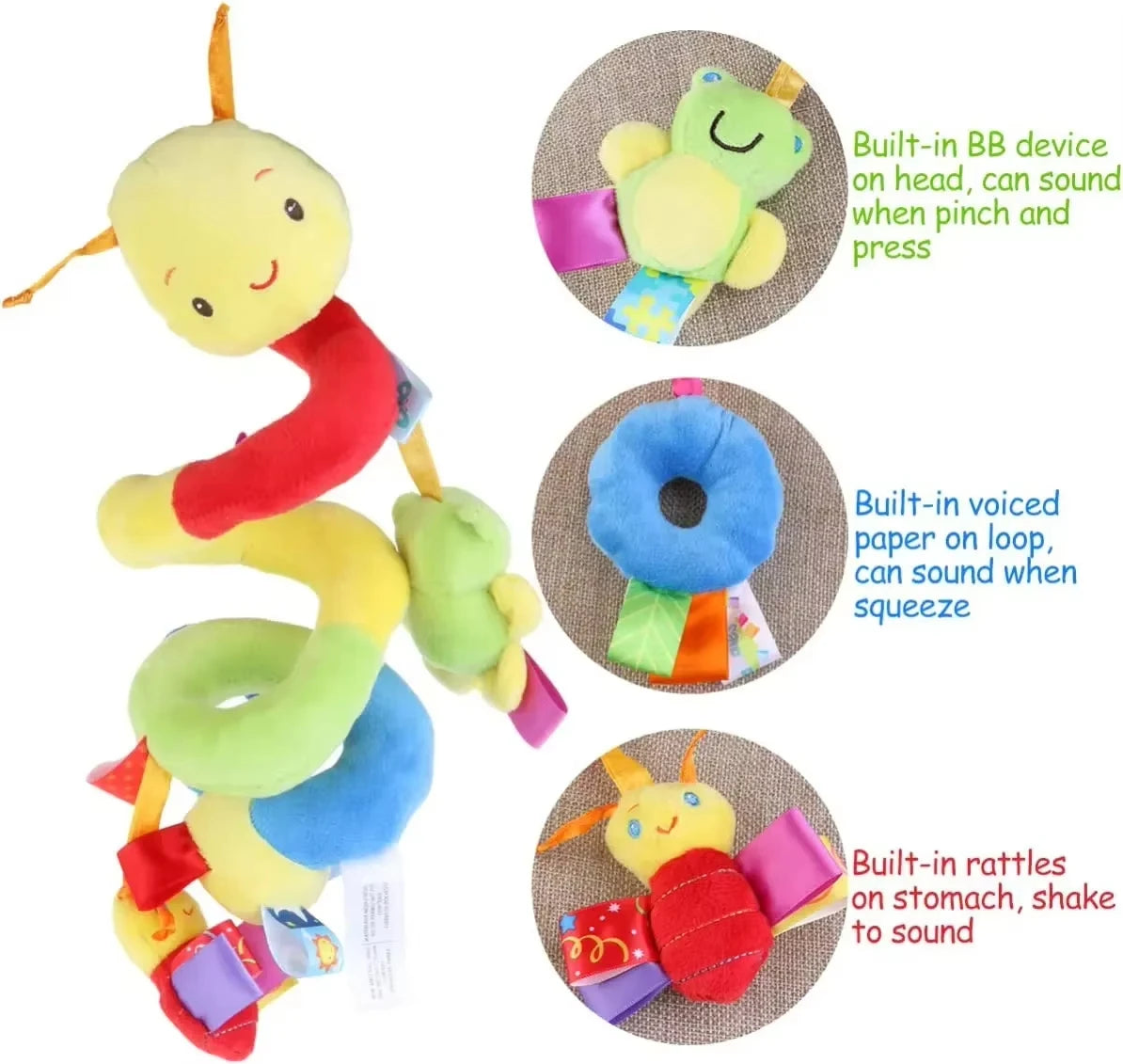 Baby Crib Hanging Toy – Spiral Stroller Rattle Activity Toy