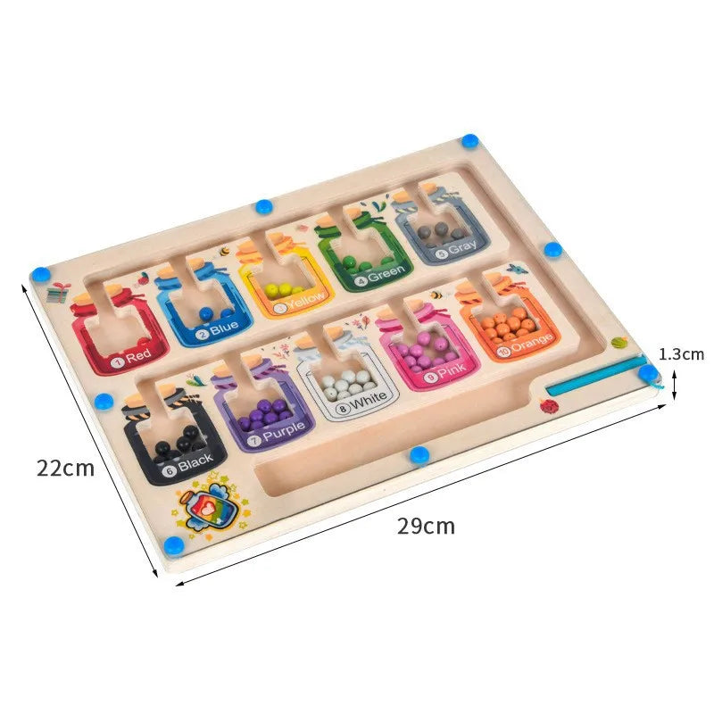Magnetic Sorting Game – Montessori Wooden Color Puzzle Board