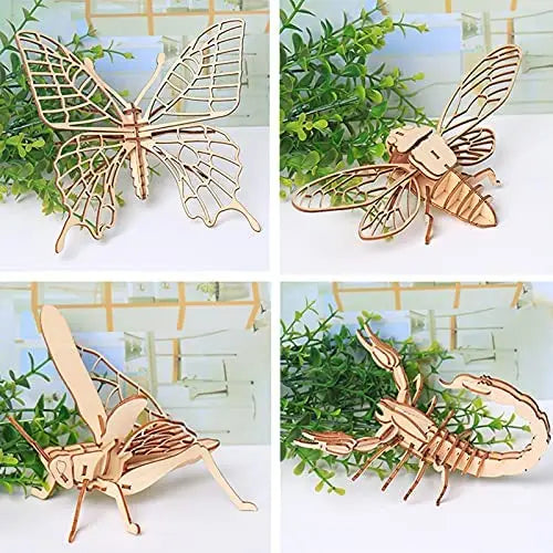 3D Wooden Animal Puzzle – DIY Assembly Model Kit