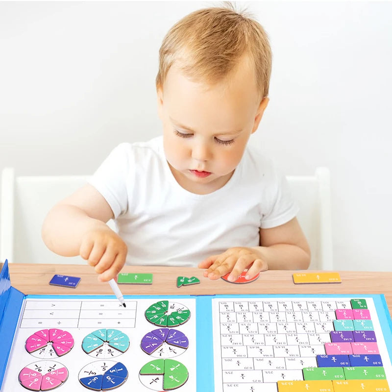 Magnetic Fraction Learning Toy, Wooden Math Teaching Set