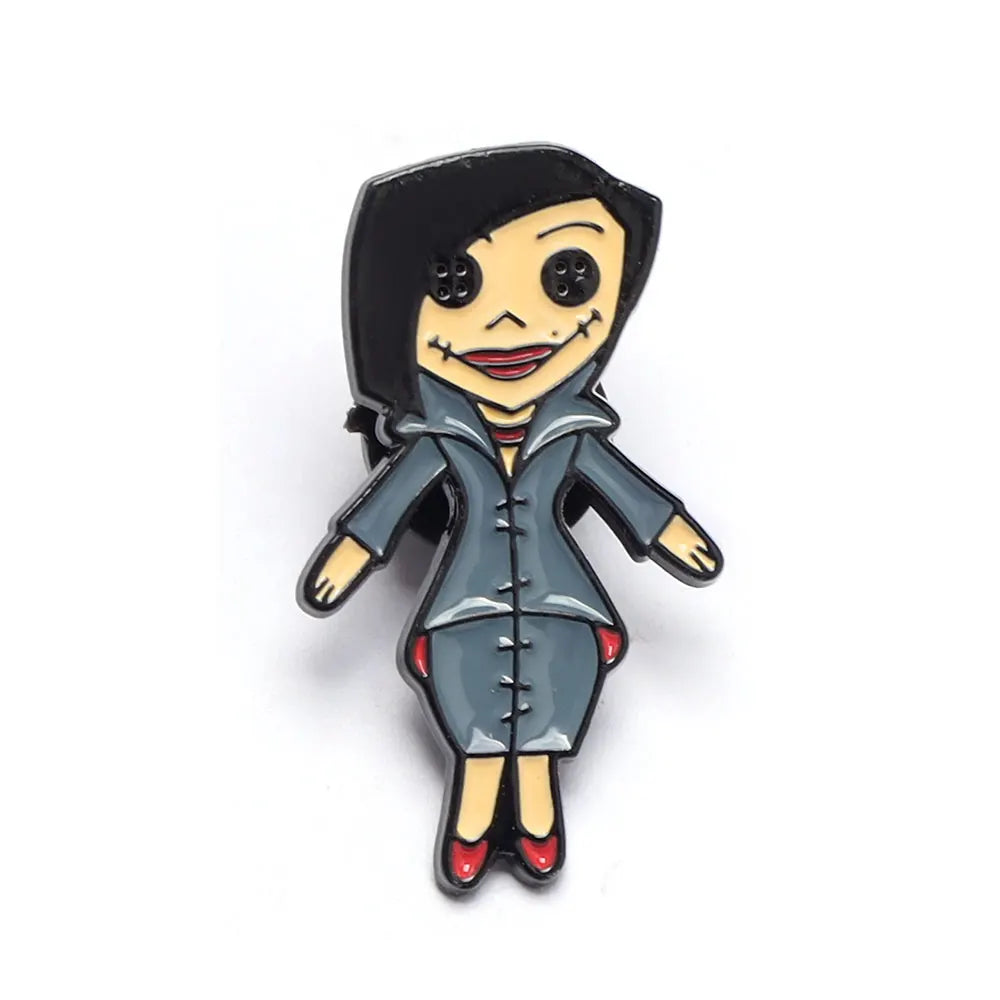 Horror Character Enamel Pin – Gothic Halloween Lapel Brooch