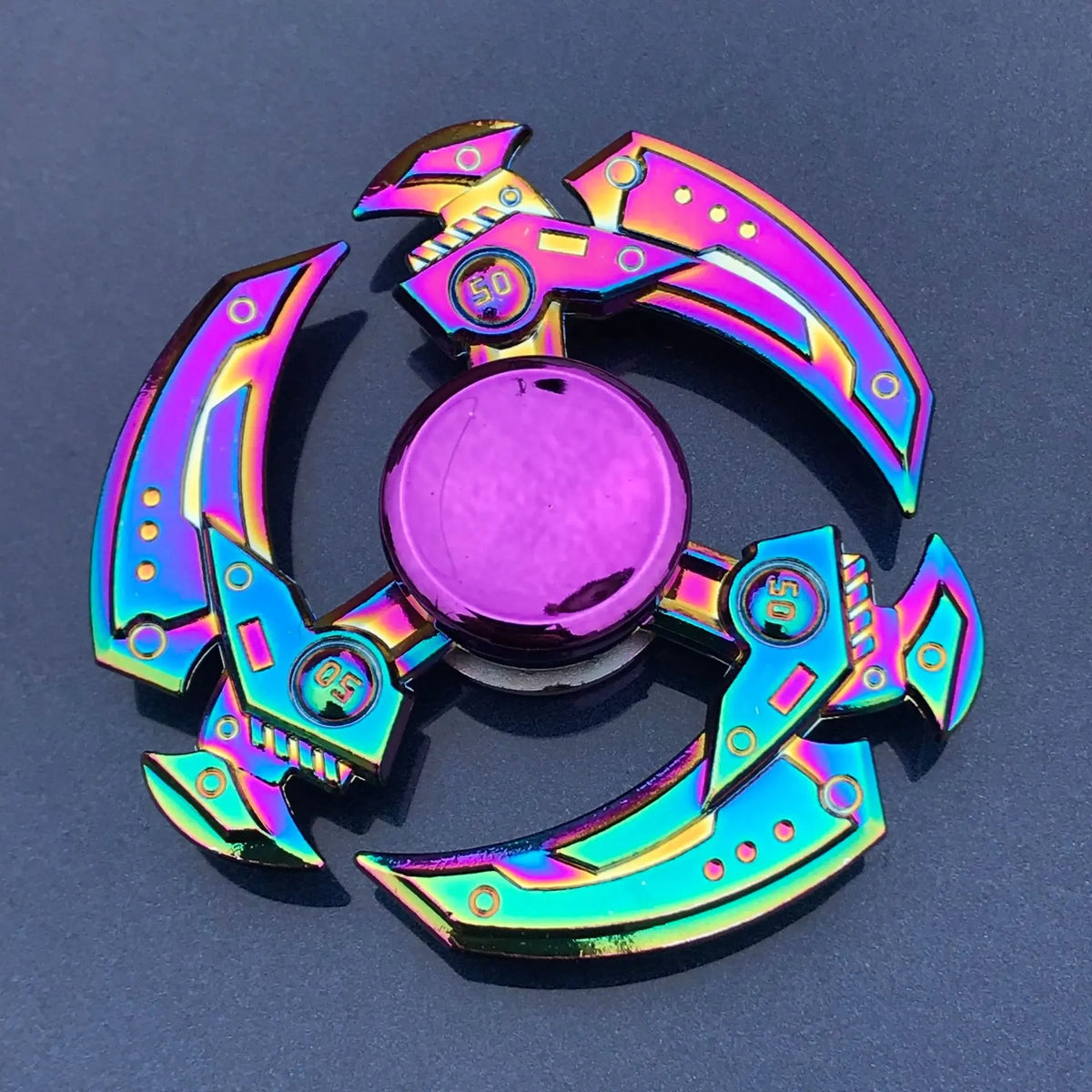 Metal Fidget Spinner Rainbow Gradient Fingertip Gyro Toy
