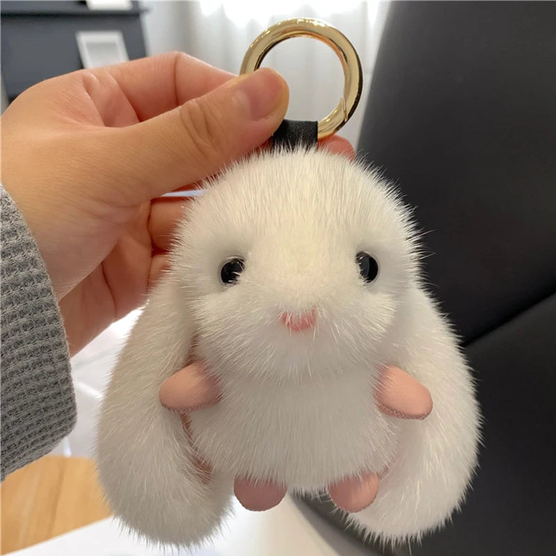 Rabbit Fur Keychain