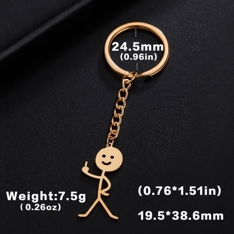 Middle Finger Keychain Stainless Steel