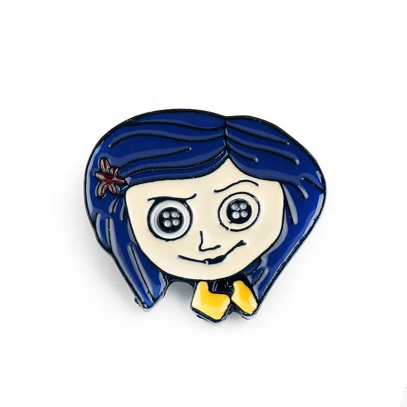 Horror Character Enamel Pin – Gothic Halloween Lapel Brooch