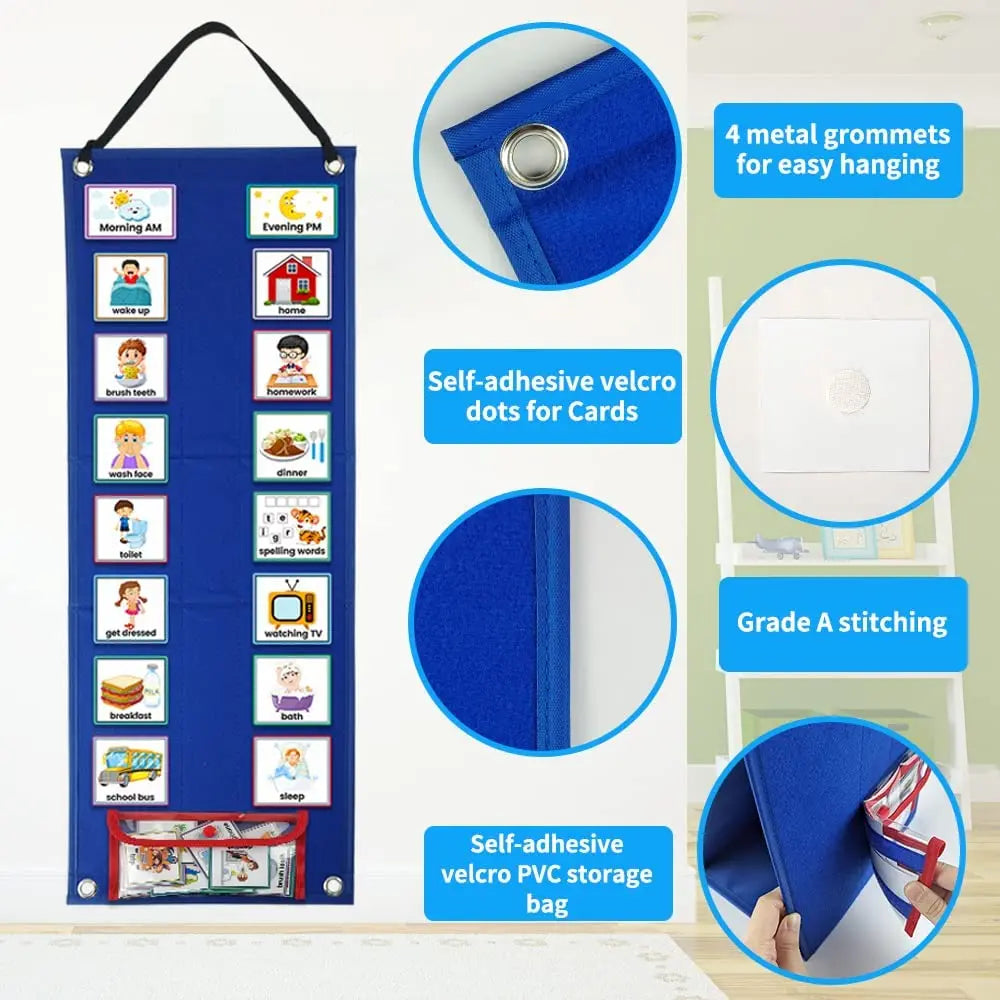 Visual Schedule for Kids – Daily Routine Chart with 70 Cards