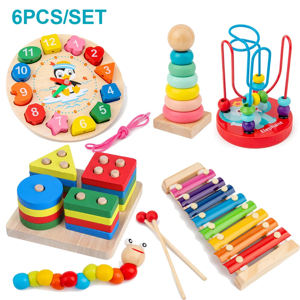 Montessori Wooden Puzzles for Kids – 3D Early Learning Toy