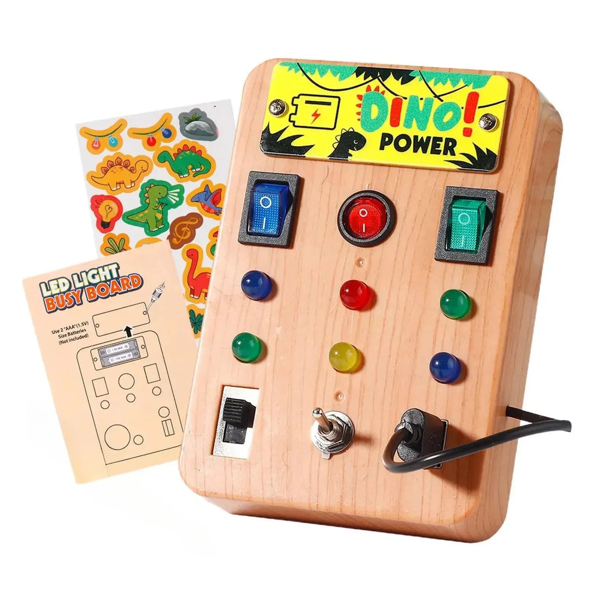 Montessori Busy Board – LED Switch & Fine Motor Skills Toy