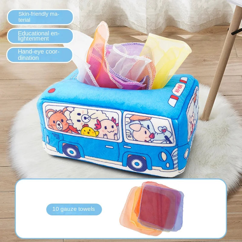 Baby Tissue Box Toy – Crinkle Sensory Learning Toy