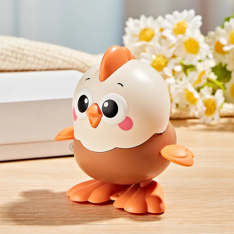 Clockwork toy chick on chain can walk cute animals