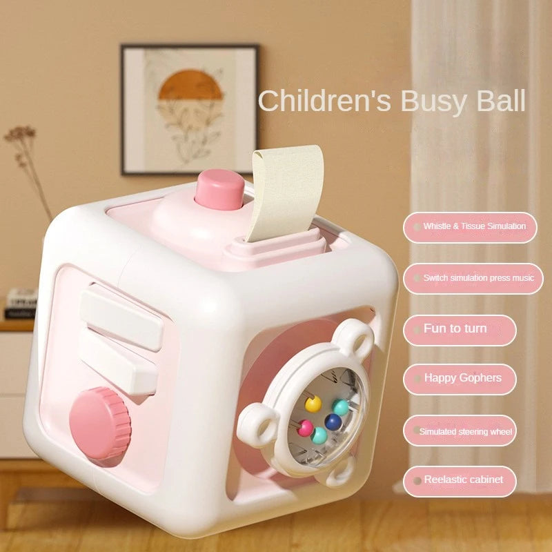 Montessori Busy Board 6-in-1 Sensory Educational Activity Cube