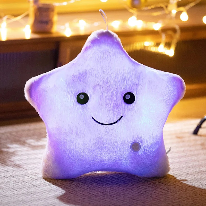 24*22CM Luminous Five-pointed Star Plush Toys Glowing Star Stuffed Soft Doll Pillow Nice Halloween Xmas Gifts